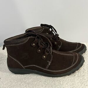 Spring Step Sussex Women's 39/US 8.5 Brown Black Lace Up Orthopedic Ankle Boots